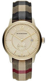 Burberry The Classic Round Gold Dial Brown Leather Strap Unisex Watch - BU10001 Buy Now By Burberry
