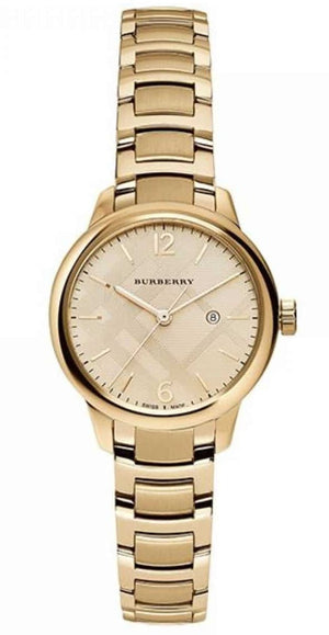 Burberry The Classic Champagne Dial Gold Steel Strap Watch for Women - BU10109 Buy Now By Burberry