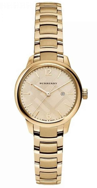 Burberry The Classic Champagne Dial Gold Steel Strap Watch for Women - BU10109 Buy Now By Burberry