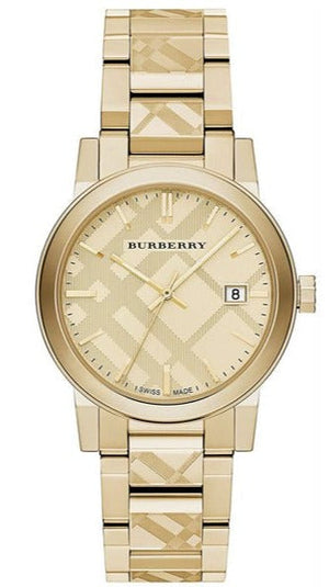 Burberry The City Gold Dial Gold Steel Strap Watch for Men - BU9038 Buy Now By Burberry