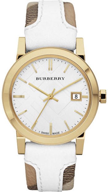 Burberry The City White Dial White Leather Strap Watch for Women - BU9015 Buy Now By Burberry