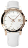 Burberry The City Diamonds White Dial White Leather Strap Watch for Women - BU9130 Buy Now By Burberry