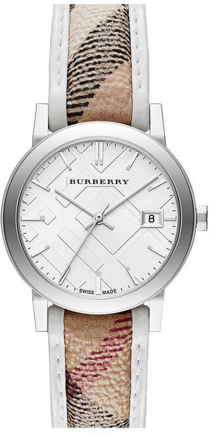 Burberry The City Silver Dial Brown Leather Strap Watch for Women - BU9136 Buy Now By Burberry