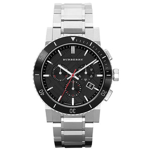 Burberry The City Black Dial Silver Steel Strap Watch for Men - BU9380 Buy Now By Burberry