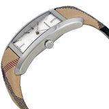 Burberry The Pioneer Silver Dial Haymarket Beige Leather Strap Watch for Women - BU9406 Buy Now By Burberry