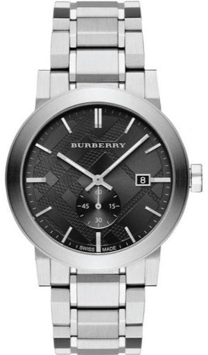 Burberry The City Black Dial Silver Steel Strap Watch for Men - BU9901 Buy Now By Burberry