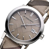 Burberry The City Beige Dial Chequered Brown Leather Strap Watch for Women - BU9029 Buy Now By Burberry
