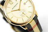 Burberry The Classic Round Gold Dial Brown Leather Strap Unisex Watch - BU10001 Buy Now By Burberry