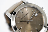 Burberry The City Grey Dial Checked Grey Leather Strap Watch for Women - BU9118 Buy Now By Burberry