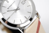 Burberry The City Nova Silver Dial White Leather Strap Watch for Women - BU9022 Buy Now By Burberry