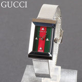 Gucci G Frame Red and Green Dial Silver Mesh Bracelet Watch For Women - YA147401 Buy Now By Gucci