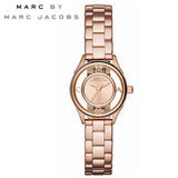 Marc Jacobs Tether Transparent Rose Gold Dial Rose Gold Steel Strap Watch for Women - MBM3417 Buy Now By Marc Jacobs