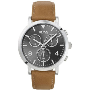 Hugo Boss Spirit Grey Dial Brown Leather Strap Watch for Men - 1513691 Buy Now By Hugo Boss