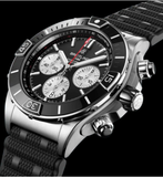 Breitling Super Chronomat B01 44 Black Dial Black Rubber Strap Watch for Men - AB0136251B1S1 Buy Now By Breitling