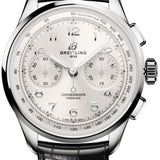 Breitling Premier B09 Chronograph 40 White Dial Black Leather Strap Watch for Men - AB0930371G1P1 Buy Now By Breitling