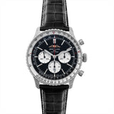 Breitling Navitimer B01 Chronograph 46 Black Dial Black Leather Strap Watch for Men - AB0137211B1P1 Buy Now By Breitling