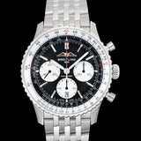 Breitling Navitimer B01 Chronograph 43 Black Dial Silver Steel Strap Watch for Men - AB0138211B1A1 Buy Now By Breitling