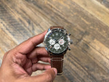 Breitling Super Avi B04 Chronograph GMT 46 Curtiss Warhawk Green Dial Brown Leather Strap Watch for Men - AB04452A1L1X1 Buy Now By Breitling