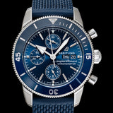 Breitling Superocean Heritage Chronograph 44 Blue Dial Blue Mesh Bracelet Watch for Men - A13313161C1S1 Buy Now By Breitling