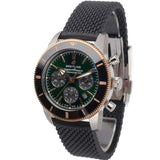 Breitling Superocean Heritage B01 Chronograph 44 Limited Edition Green Dial Black Mesh Bracelet Watch for Women - UB01622A1L1S1 Buy Now By Breitling