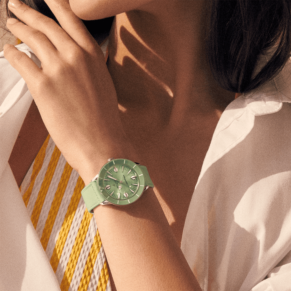Breitling Superocean Heritage '57 Pastel Paradise Green Dial Green Leather Strap Watch for Women - A10340361L1X1 Buy Now By Breitling