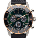 Breitling Superocean Heritage B01 Chronograph 44 Limited Edition Green Dial Black Mesh Bracelet Watch for Women - UB01622A1L1S1 Buy Now By Breitling