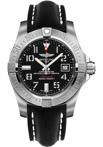 Breitling Avenger II Seawolf Stainless Steel 45mm Volcano Black Leather Strap Mens Watch - A1733110/BC31/436X Buy Now By Breitling