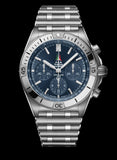 Breitling Chronomat B01 42 Frecce Tricolori Blue Dial Silver Steel Strap Watch for Men - AB01344A1C1A1 Buy Now By Breitling