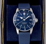 Breitling Superocean Heritage II B20 44mm Blue Dial Blue Rubber Strap Mens Watch - AB2030161C1S1 Buy Now By Breitling