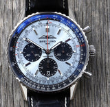 Breitling Navitimer B01 Chronograph 43 Blue Dial Black Leather Strap Watch for Men - AB0138241C1P1 Buy Now By Breitling