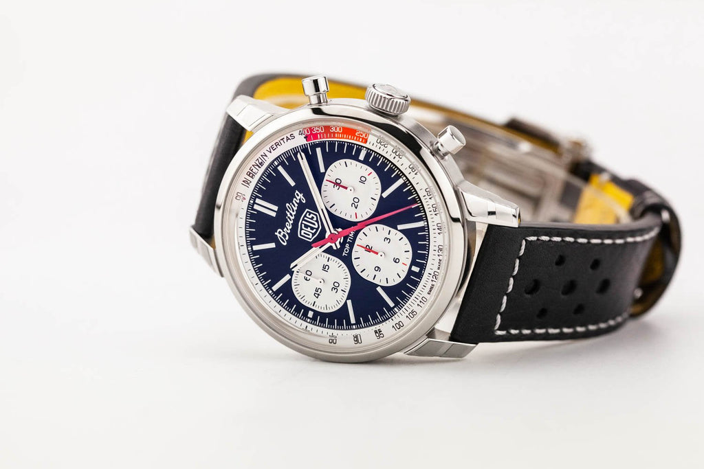 Breitling Top Time B01 Deus Black Dial Black Leather Strap Watch for Men - AB01765A1B1X1 Buy Now By Breitling