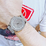 Bulova Crystal Pave Silver Dial Silver Steel Strap Watch for Men - 96B235 Buy Now By Bulova