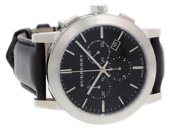 Burberry The City Grey Dial Black Leather Strap Watch for Men - BU9362 Buy Now By Burberry