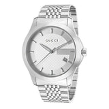 Gucci G Timeless Silver Dial Silver Steel Strap Watch For Men - YA126401 Buy Now By Gucci