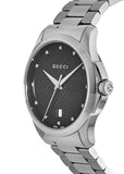 Gucci G Timeless Diamonds Black Dial Silver Steel Strap Watch For Men - YA126456 Buy Now By Gucci