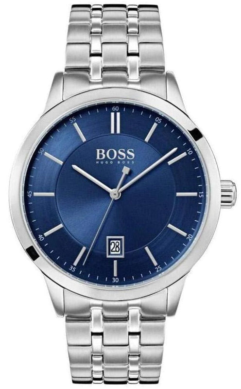 Hugo Boss Officer Chronograph Blue Dial Silver Steel Strap Watch for Men - 1513615 Buy Now By Hugo Boss