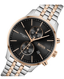 Hugo Boss Associate Chronograph Black Dial Two Tone Steel Strap Watch for Men - 1513840 Buy Now By Hugo Boss