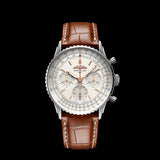 Breitling Navitimer B01 Chronograph 41 White Dial Brown Leather Strap Watch for Men - AB0139211G1P1 Buy Now By Breitling