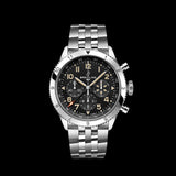 Breitling Super Avi B04 Chronograph GMT 46 P-51 Mustang Black Dial Silver Steel Strap Watch for Men - AB04453A1B1A1 Buy Now By Breitling