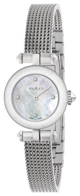 Gucci Diamantissima Diamonds Mother of Pearl Dial Silver Mesh Bracelet Watch for Women - YA141512 Buy Now By Gucci