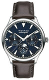 Movado Heritage Moonphase Blue Dial Brown Leather Strap Watch For Women - 3650009 Buy Now By Movado