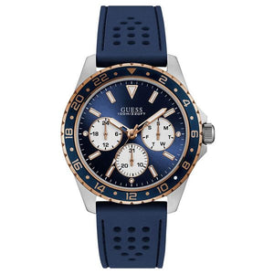 Guess Odyssey Multifunction Blue Dial Blue Rubber Strap Watch For Men - W1108G4 Buy Now By Guess