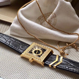 Versace VD-25 Diamonds Black Dial Black Leather Strap Watch for Women - VQF020015 Buy Now By Versace