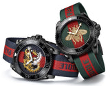 Gucci Dive Green & Red Dial Green & Red Nylon Strap Watch For Men - YA136216 Buy Now By Gucci