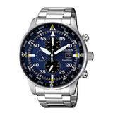 Citizen Eco Drive Chronograph Blue Dial Silver Stainless Steel Watch For Men - CA0690-88L Buy Now By Citizen