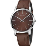 Calvin Klein City Brown Dial Brown Leather Strap Watch for Men - K2G211GK Buy Now By Calvin Klein