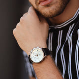 Calvin Klein High Noon Chronograph White Dial Black Leather Strap Watch for Men - K8M271C6 Buy Now By Calvin Klein