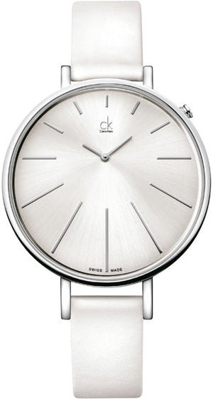 Calvin Klein Equal White Dial White Leather Strap Watch for Women - K3E231L6 Buy Now By Calvin Klein