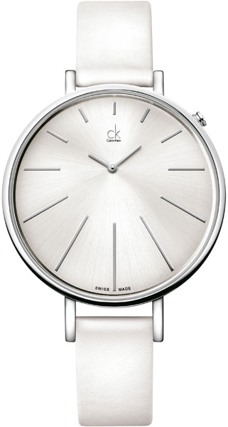 Calvin Klein Equal White Dial White Leather Strap Watch for Women - K3E231L6 Buy Now By Calvin Klein