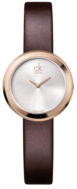 Calvin Klein Firm White Dial Brown Leather Strap Watch for Women - K3N236G6 Buy Now By Calvin Klein
